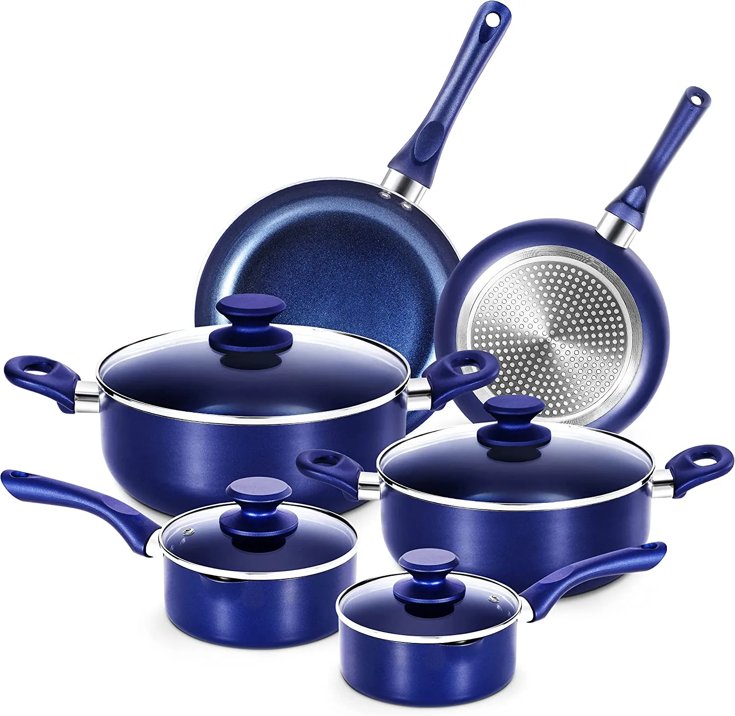 6 Pieces Pots and Pans Set,Aluminum Cookware Set, Nonstick