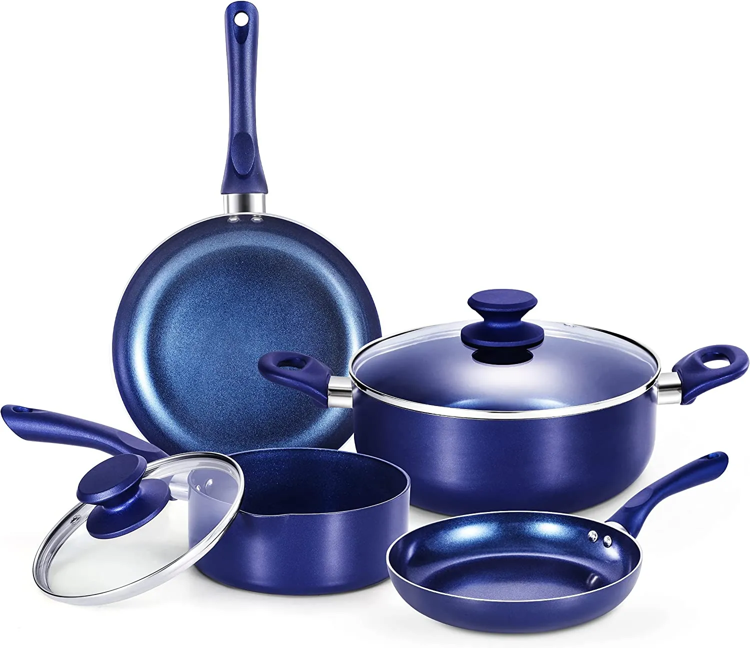6 Pieces Pots and Pans Set,Aluminum Cookware Set, Nonstick