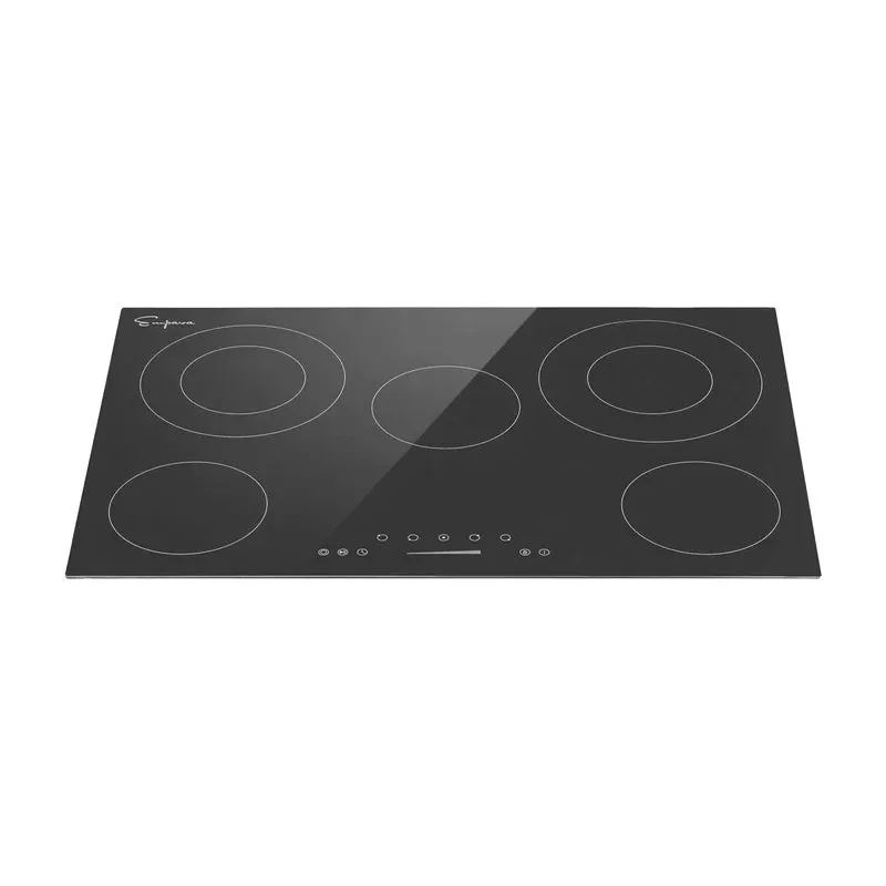 Empava Radiant Cooktop 30" Built-In 5 Burners with Dual Element and Warm Zone Black New