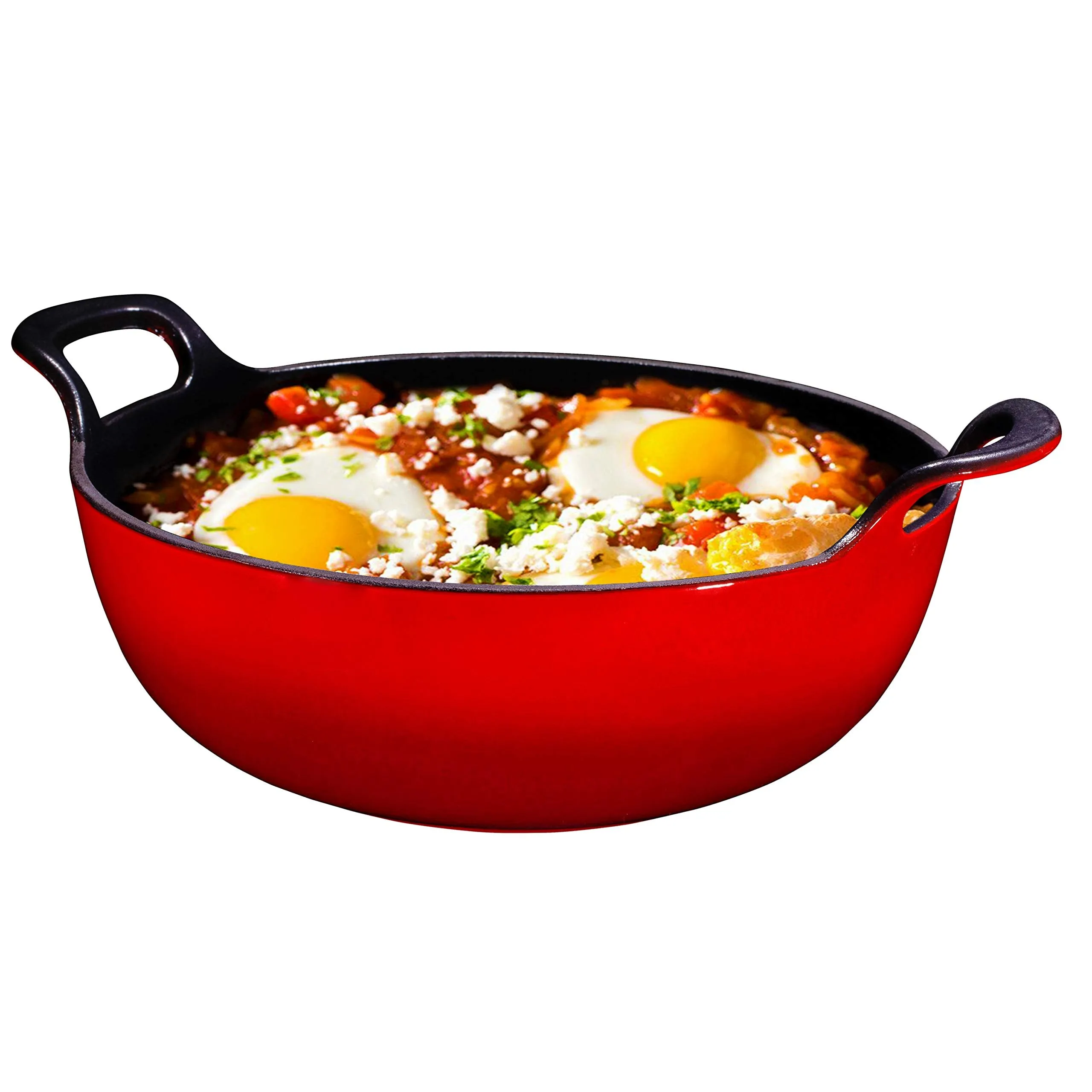 Enameled Cast Iron Balti Dish With Wide Loop Handles, 5 Quart
