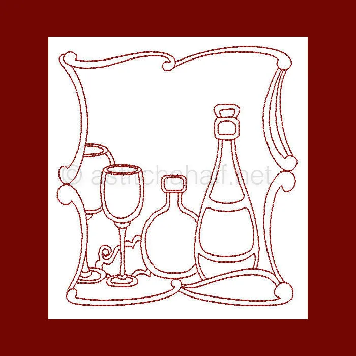 Food and Wine Redwork Combo