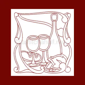 Food and Wine Redwork Combo