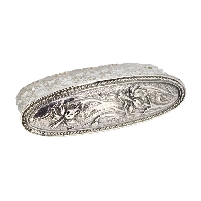 Glass & Silver Dressing Table Pot