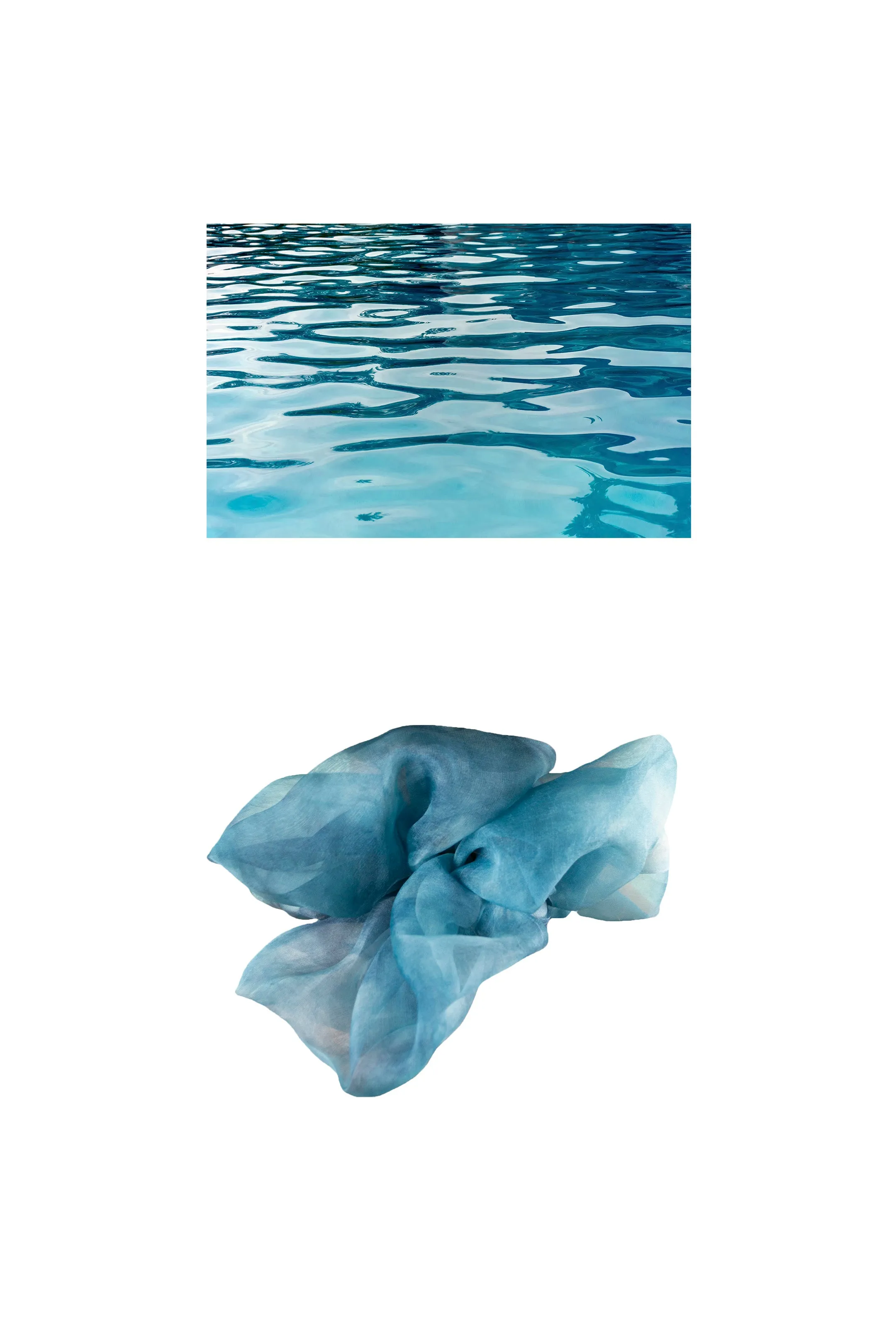 Mega Scrunchie in Ocean Dye Silk Organza