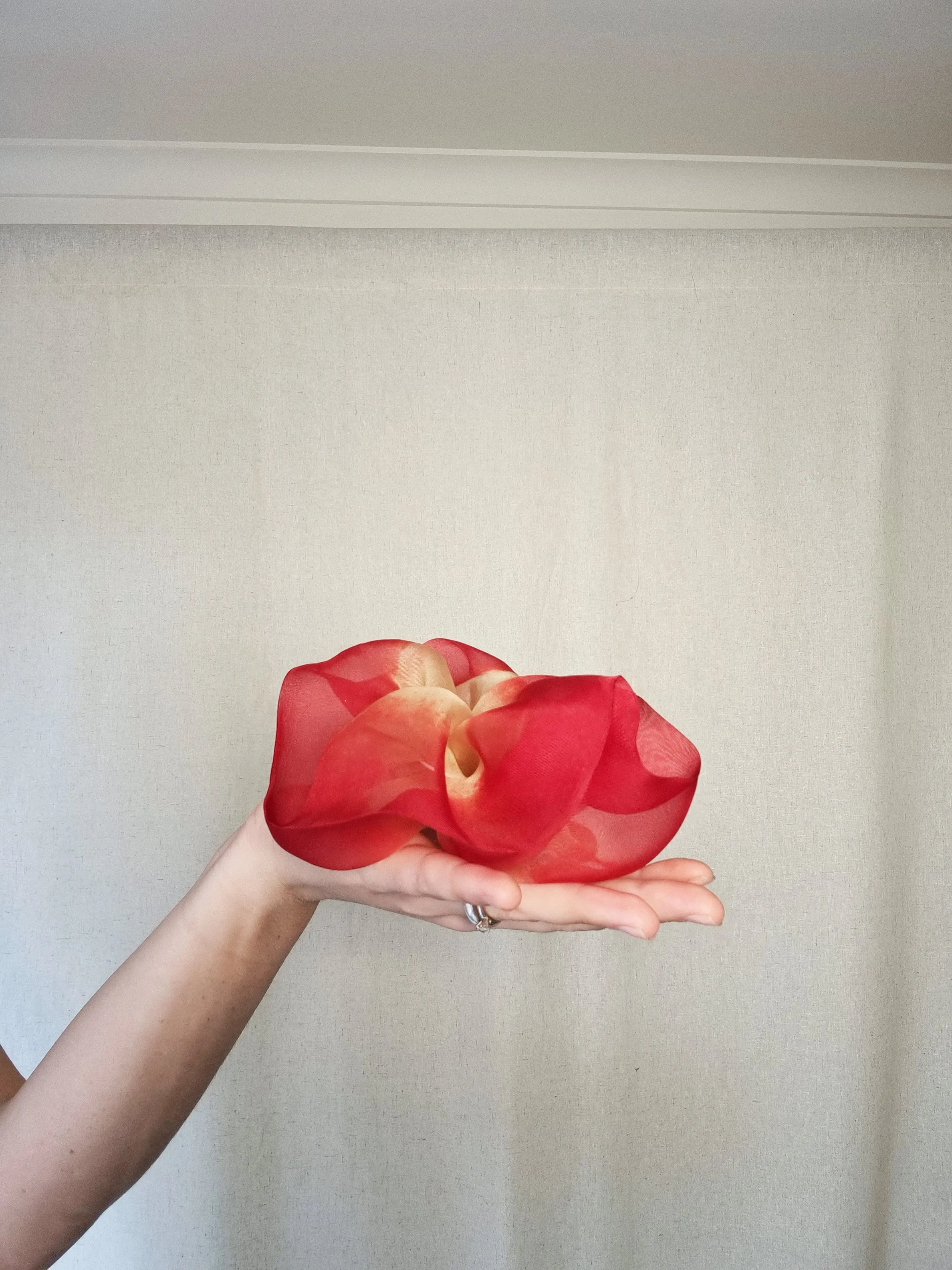 Mini Scrunchie In Gold Red Duo