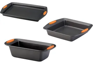 Rachael Ray Nonstick Bakeware with Grips, 3-pc Set
