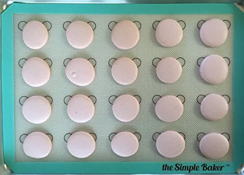 Simple Baker Premium Silicone Baking Mat for Macarons - Half Sheet Size - Reusable Non-stick Surface (Blue)