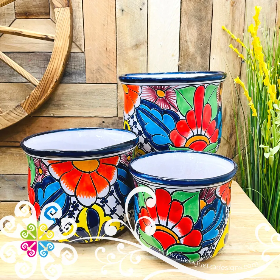 Talavera Set of 3 Pots - Maceta